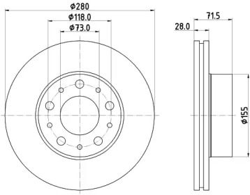 Тормозной диск HELLA PAGID 8DD 355 125-421