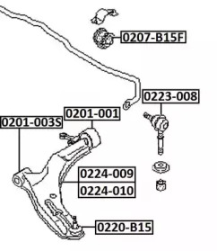 Рычаг независимой подвески колеса ASVA 0224-010