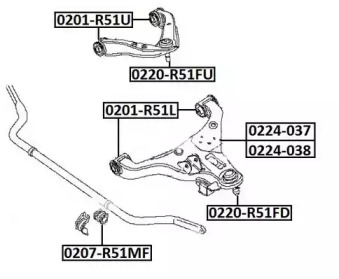 Рычаг независимой подвески колеса ASVA 0224-038