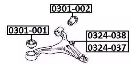 Рычаг независимой подвески колеса ASVA 0324-037