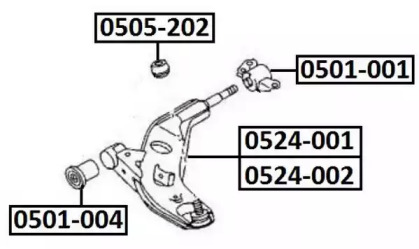 Рычаг независимой подвески колеса ASVA 0524-001