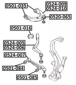 Рычаг независимой подвески колеса ASVA 0524-006