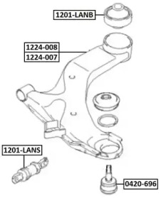 Рычаг независимой подвески колеса ASVA 1224-008