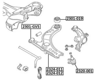 Рычаг независимой подвески колеса ASVA 2324-011