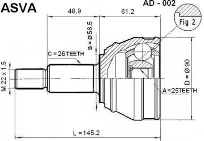 Шарнирный комплект ASVA AD-002