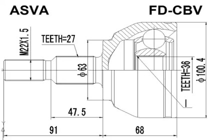 Шарнирный комплект ASVA FD-CBV