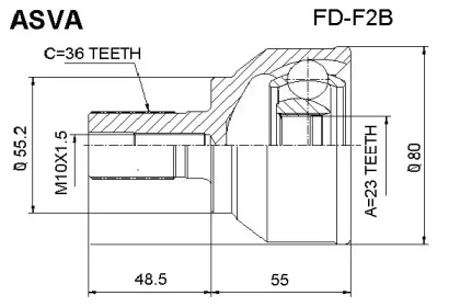 Шарнирный комплект ASVA FD-F2B