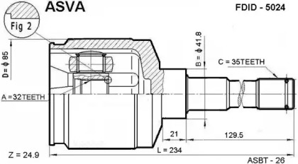 Шарнирный комплект ASVA FDID-5024