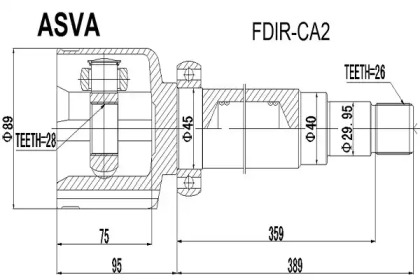 Шарнирный комплект ASVA FDIR-CA2