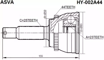 Шарнирный комплект ASVA HY-002A44