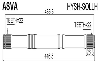 Вал ASVA HYSH-SOLLH