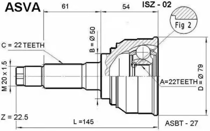 Шарнирный комплект ASVA ISZ-02