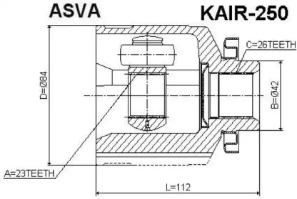 Шарнирный комплект ASVA KAIR-250