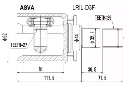 Шарнирный комплект ASVA LRIL-D3F