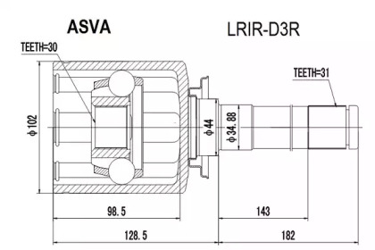 Шарнирный комплект ASVA LRIR-D3R