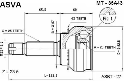 Шарнирный комплект ASVA MT-35A43