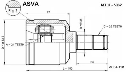 Шарнирный комплект ASVA MTIU-5032