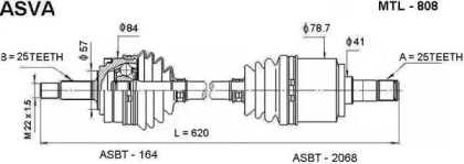 Вал ASVA MTL-808