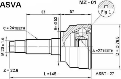 Шарнирный комплект ASVA MZ-01