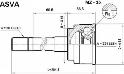 Шарнирный комплект ASVA MZ-35