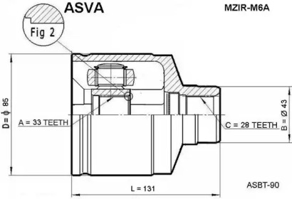 Шарнирный комплект ASVA MZIR-M6A