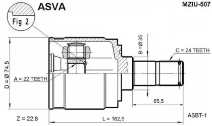 Шарнирный комплект ASVA MZIU-507