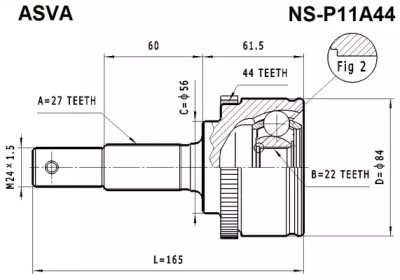 Шарнирный комплект ASVA NS-P11A44