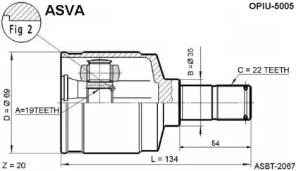 Шарнирный комплект ASVA OPIU-5005