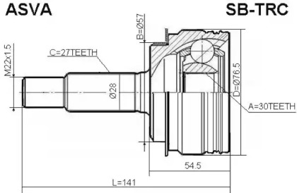 Шарнирный комплект ASVA SB-TRC