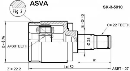 Шарнирный комплект ASVA SK-3-5010