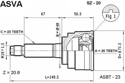 Шарнирный комплект ASVA SZ-20