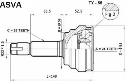 Шарнирный комплект ASVA TY-55