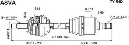 Вал ASVA TY-R4D