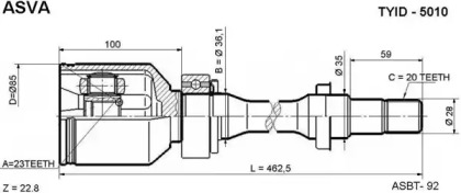 Шарнирный комплект ASVA TYID-5010