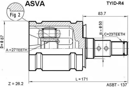 Шарнирный комплект ASVA TYID-R4