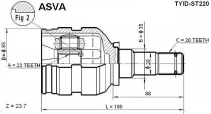 Шарнирный комплект ASVA TYID-ST220