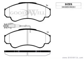 Комплект тормозных колодок GOODWILL 1028 F