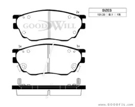 Комплект тормозных колодок GOODWILL 1041 F