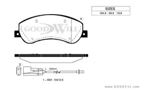 Комплект тормозных колодок GOODWILL 1047 F