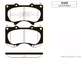 Комплект тормозных колодок GOODWILL 1087 F