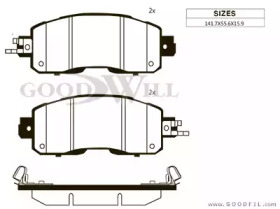 Комплект тормозных колодок GOODWILL 1105 F