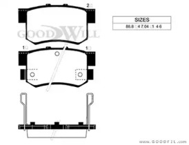 Комплект тормозных колодок GOODWILL 2038 R