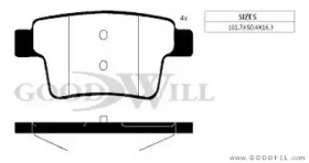 Комплект тормозных колодок GOODWILL 2058 R