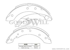 Комплект тормозов GOODWILL 2067 RB