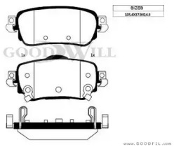 Комплект тормозных колодок GOODWILL 2104 R