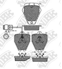 Комплект тормозных колодок NiBK PN0105W