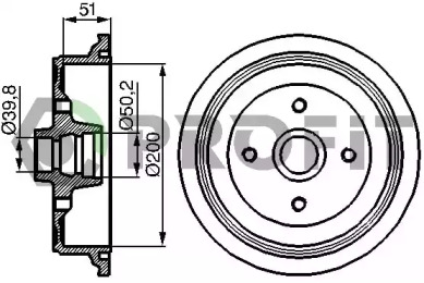 Тормозный барабан PROFIT 5020-0001