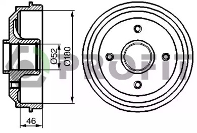 Тормозный барабан PROFIT 5020-0071