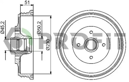 Тормозный барабан PROFIT 5020-0091