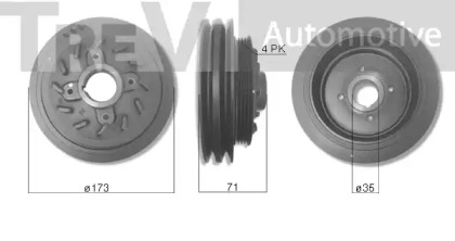 Ременный шкив TREVI AUTOMOTIVE PC1295